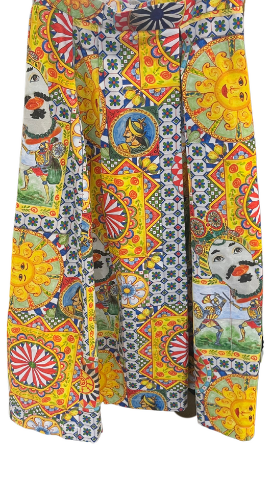 LABORATORRIO patterned pleated midi skirt