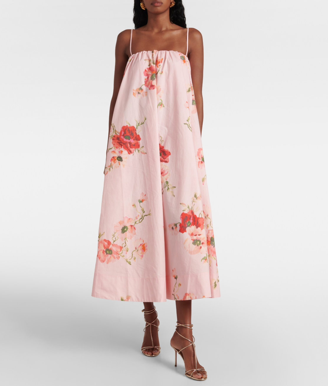 Zimmermann  Lightburst Puff floral cotton midi dress