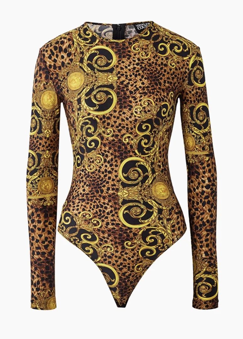 Versace Jeans Couture Leopard and Baroque Print Bodysuit