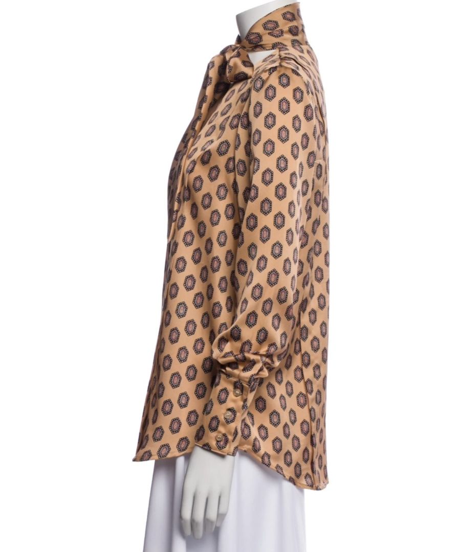Smythe Pattern Tie Neck Blouse