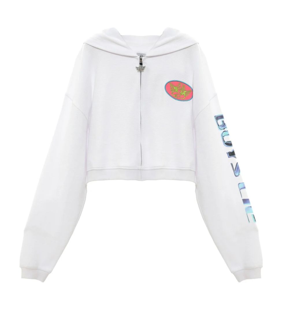 Boys Lie Cropped Hoodie with Graphics