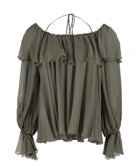Blumarine Green Silk Bloshirt