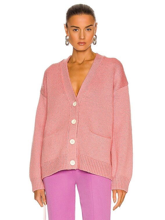ACNE STUDIOS Pink Oversized Wool Blend Cardigan
