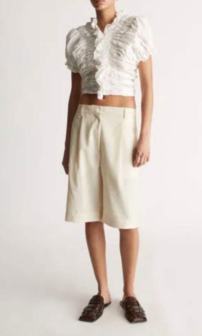 Lee Matthews Puff Sleeve Ruffle TShirt