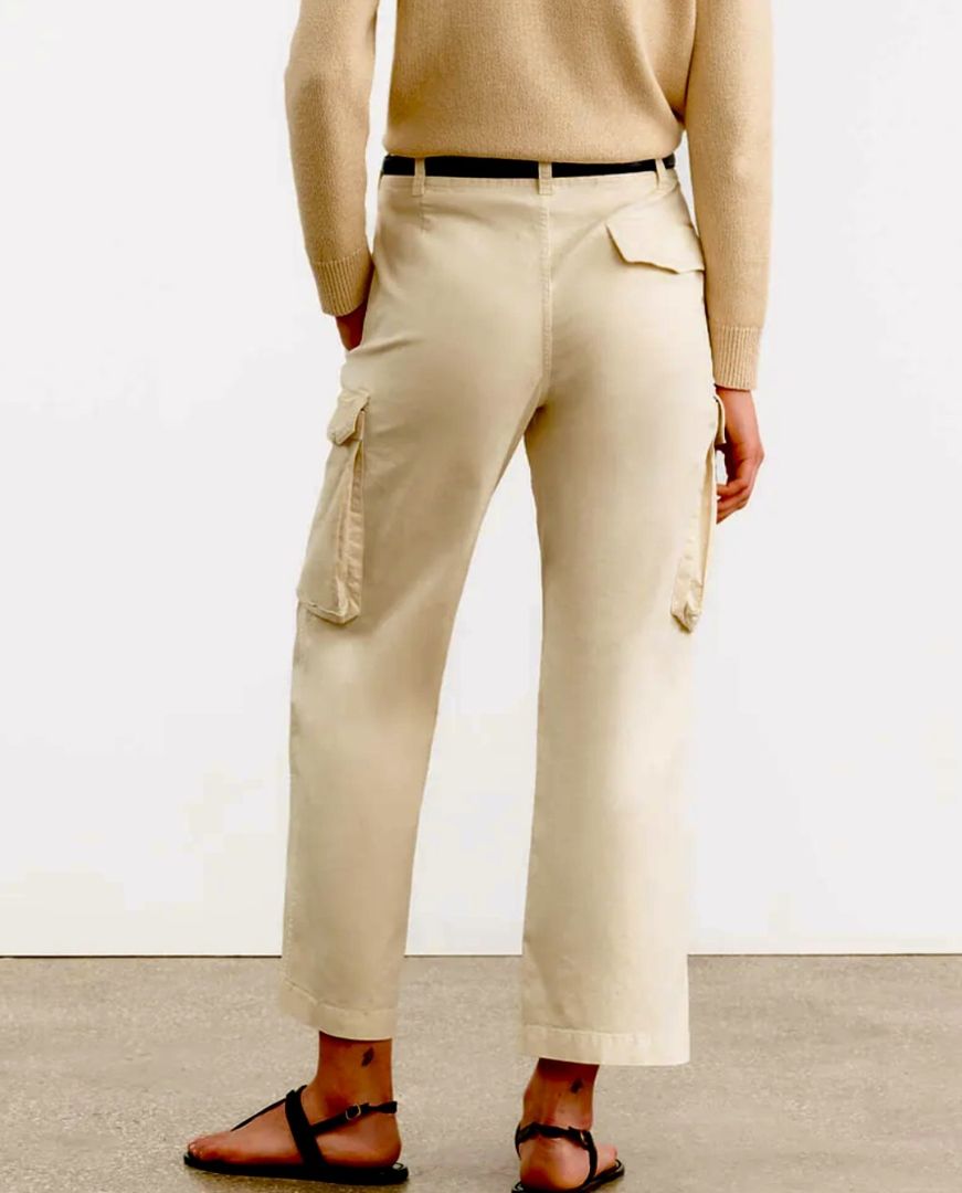 Nili Lotan Khaki Cargo Wide Leg Pant