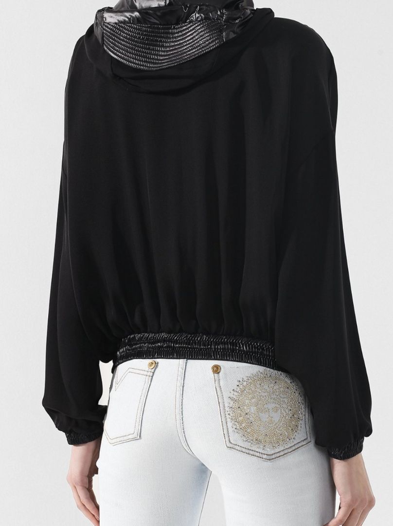 Versace Silk Pullover Logo Hoodie Jacket