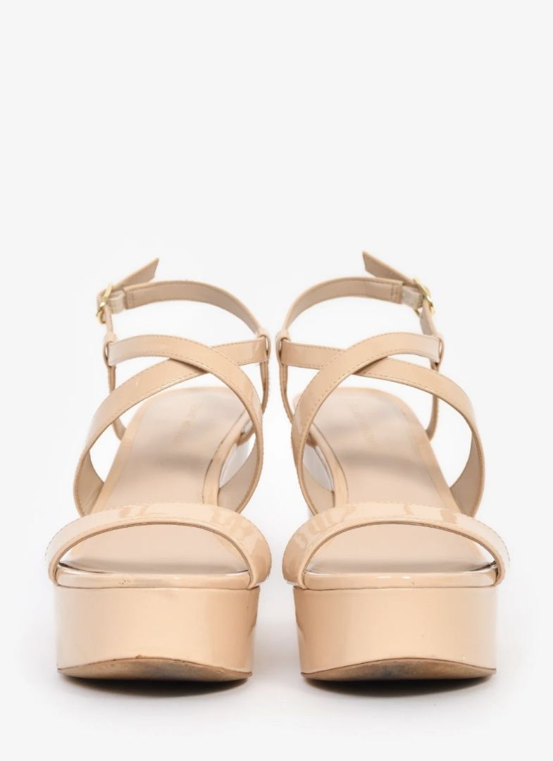 Stuart Weitzman Patent Wedge Sandals
