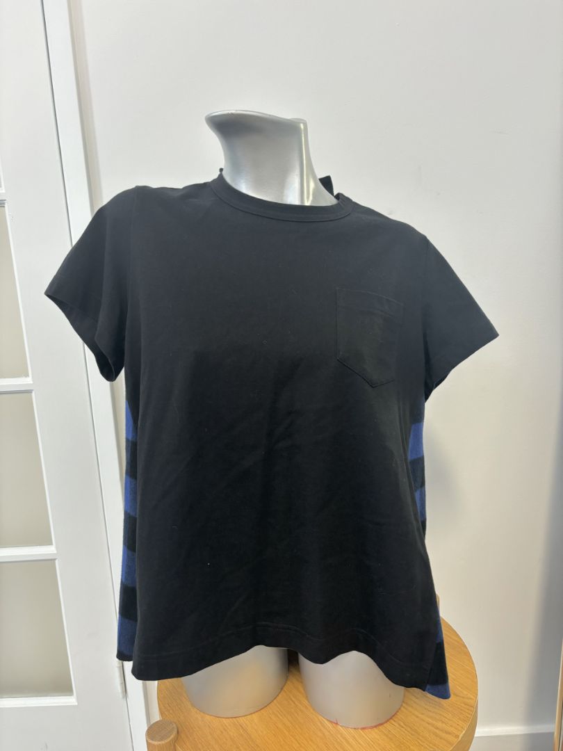 Sacai Tshirt with Plaid Flannel Back