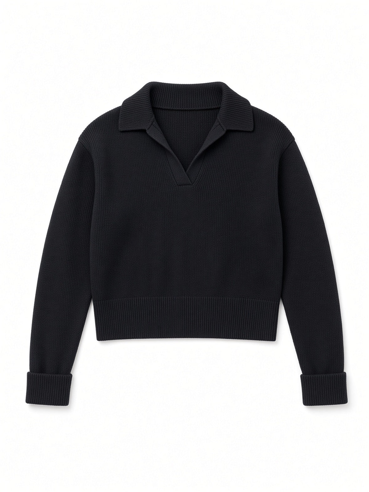 black Velvet by Graham & Spencer Velvet by Graham and Spencer Black Polo Collar Sweater, M