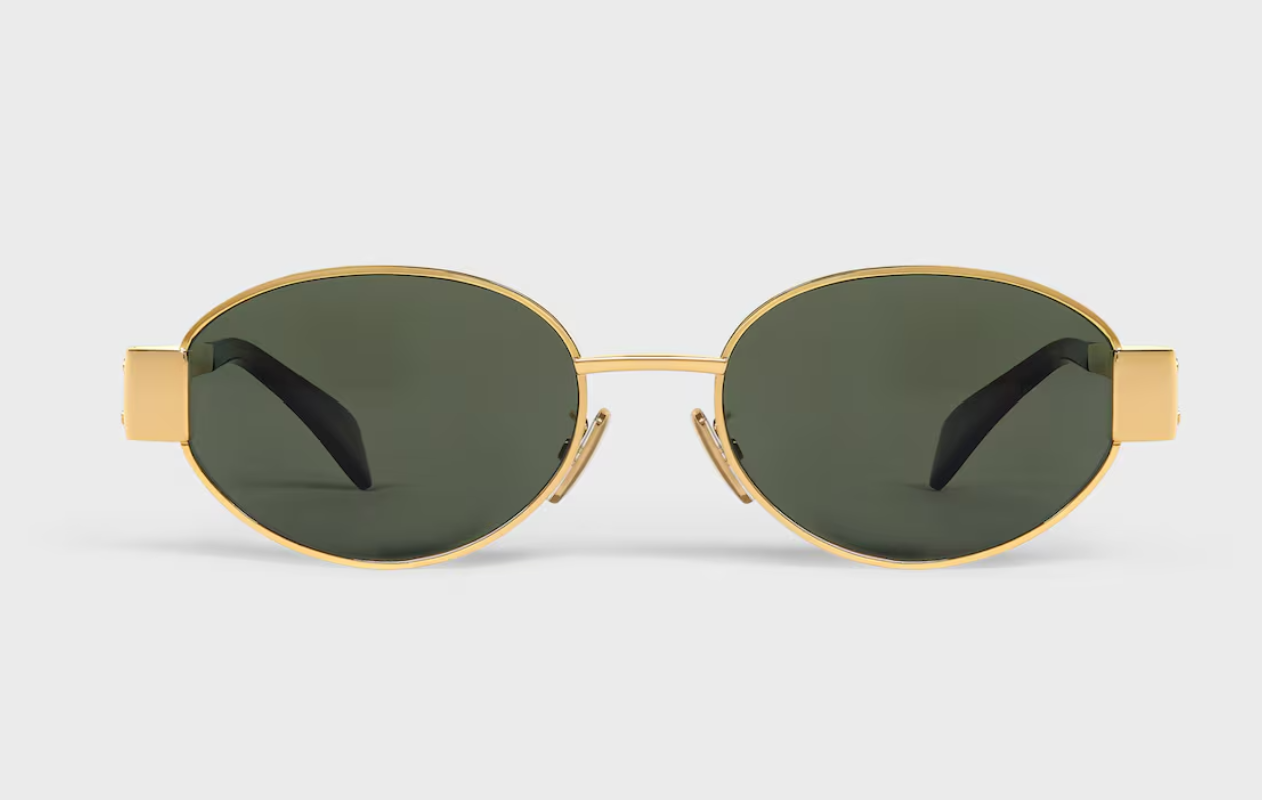 Celine oval frame gold-tone sunglasses
