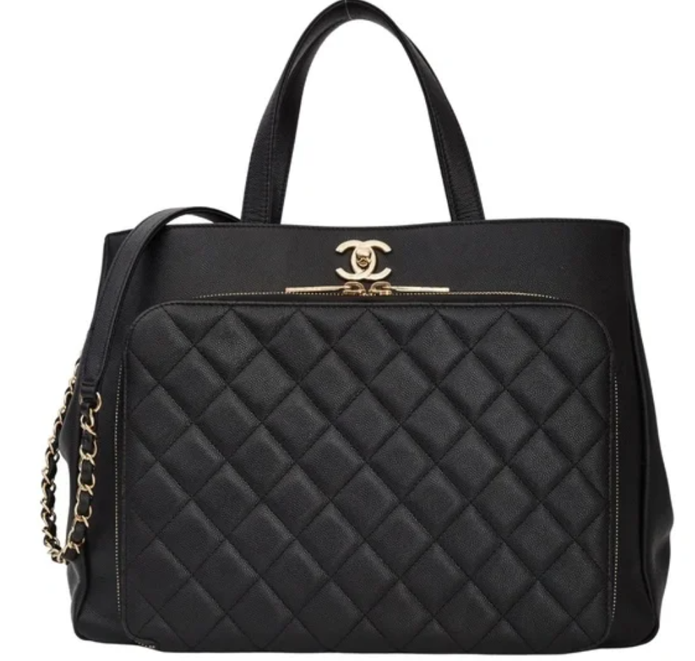 Pre-Loved Chanel™
 - Black Caviar Small Shopping Business Affinity Tote