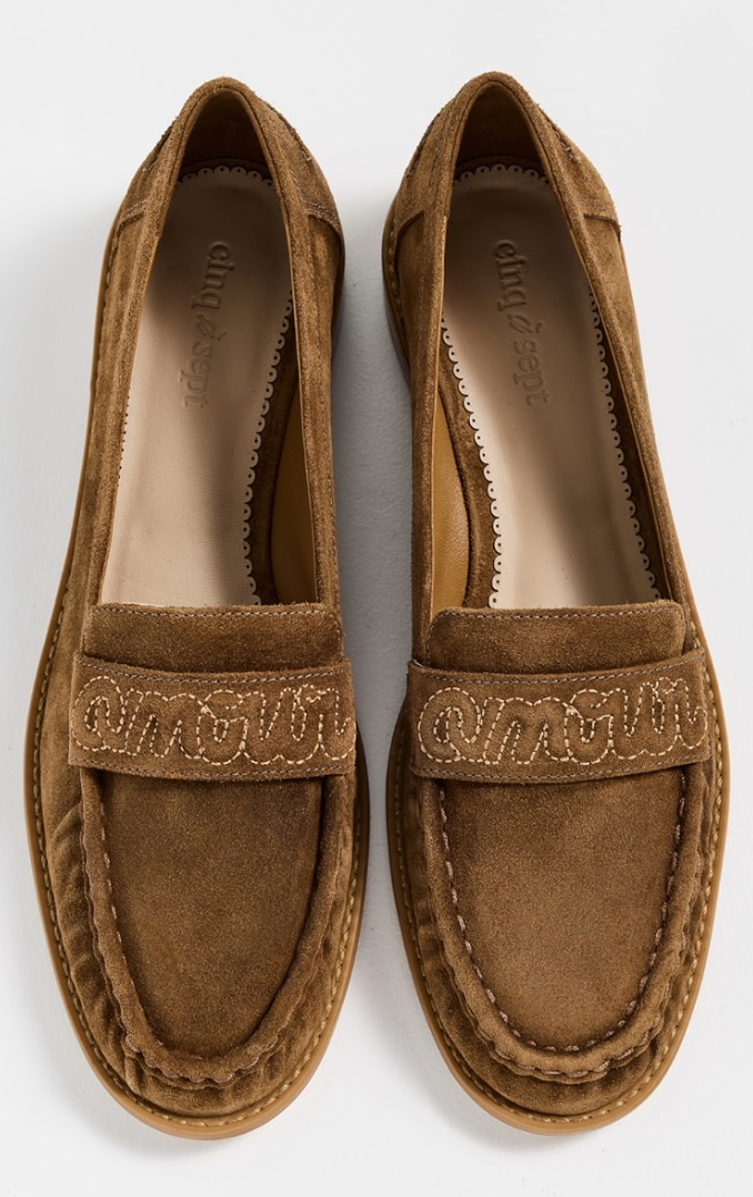CINQ A SEPT Gretta Suede Amour Loafers