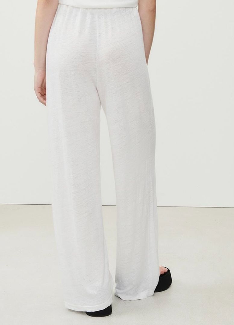 White NKD Linen Blend Pants, Small