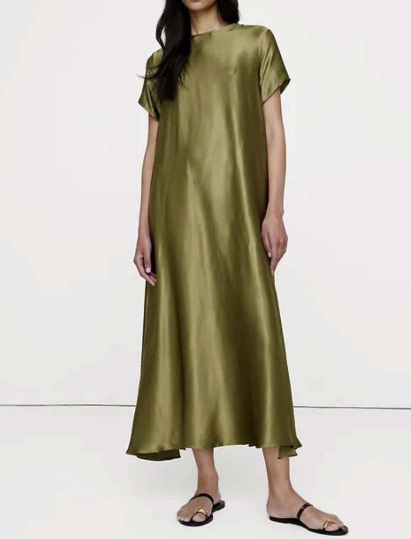 BANANA REPUBLIC Satin Maxi Tshirt Dress