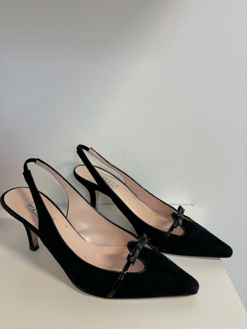 Isaac Mizrahi Suede Slingback Kitten Heels