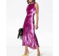 ATTICO - Pink Crushed Velvet Dress