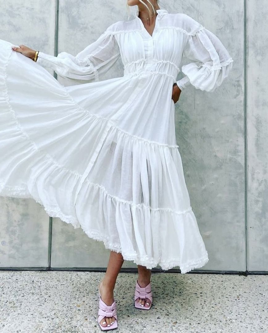Mackenzie Mode Tiered Ruffle Maxi Dress