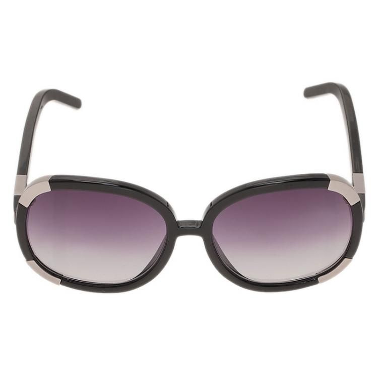 Black Chloe Mytre Round Oversized Sunglassed, O/S