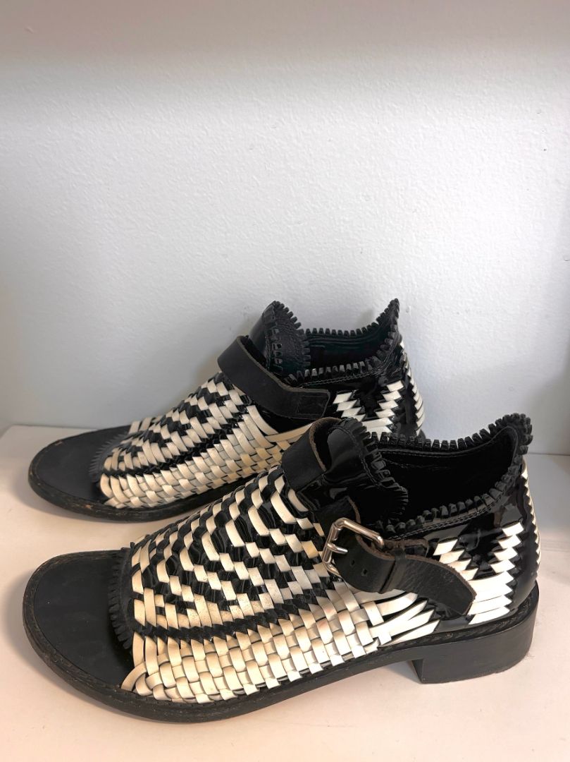 Proenza Schouler Patent Leather Woven Sandals