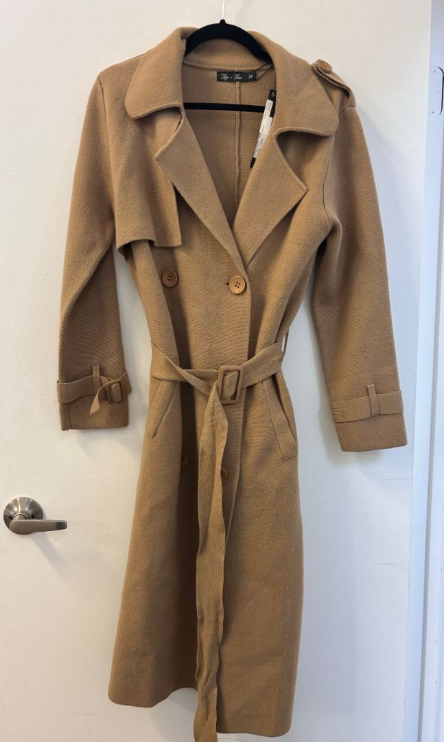 Lyla + Luxe Preston Knit Trench Coat