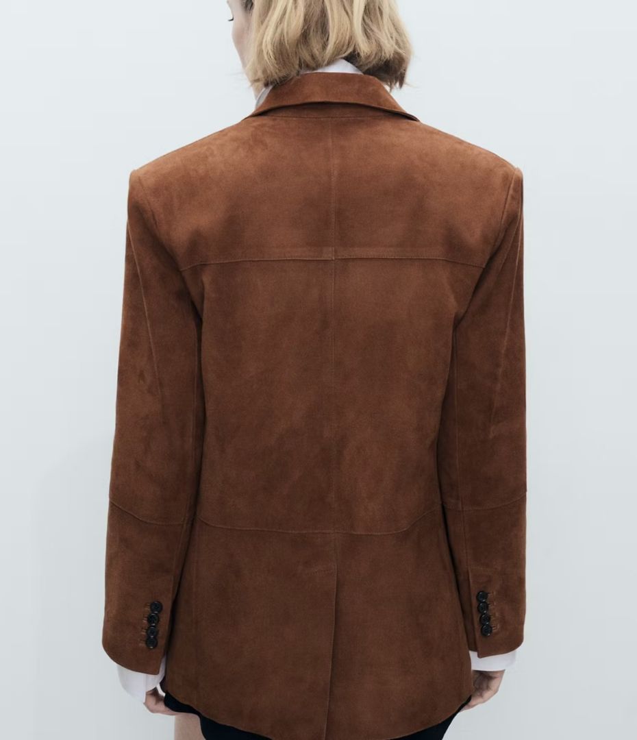 Mango Suede Blazer Jacket