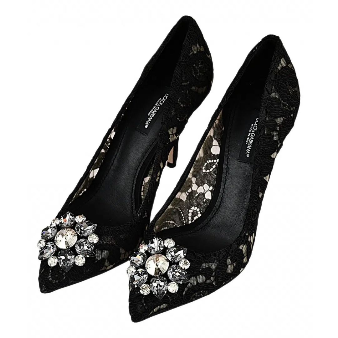 Dolce & Gabbana Lace Heels with Crystals