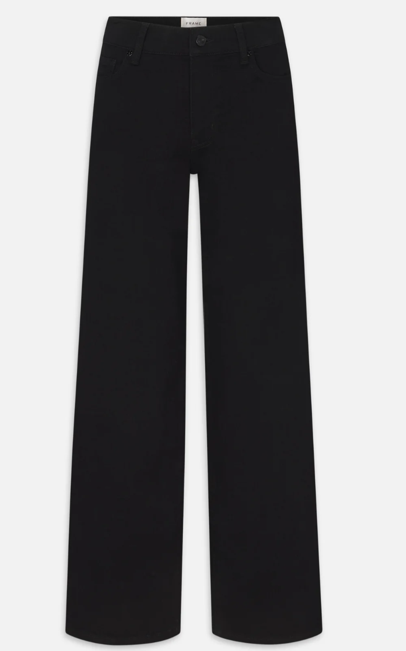 FRAME LE SLIM PALAZZO JEANS IN BLACK WASH