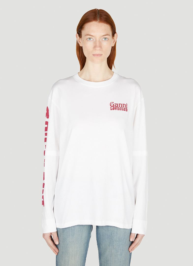 GANNI loveclub layered long sleeve top