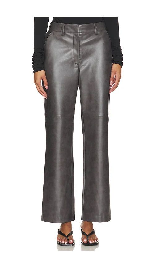 BROCHU WALKER grey faux leather pants