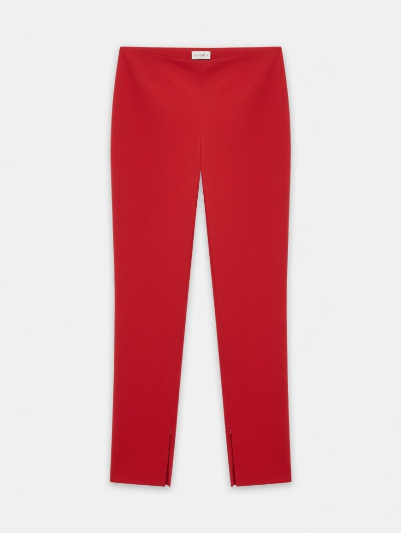 LA PERLA red dress pants with bottom zipper