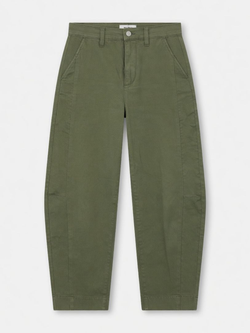 PISTOLA green barrell leg khaki pants