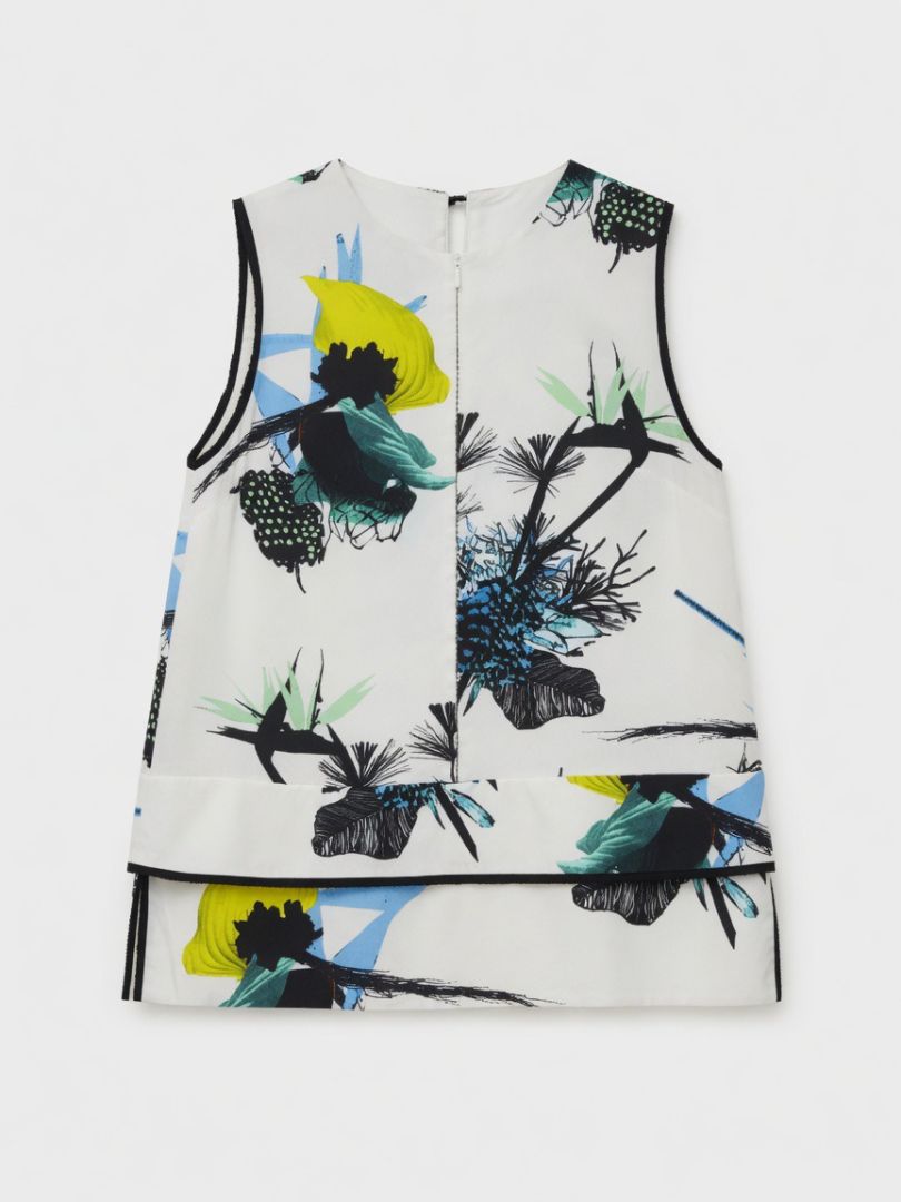 PROENZA SCHOULER WHITE PATTERED SLEEVELESS TOP
