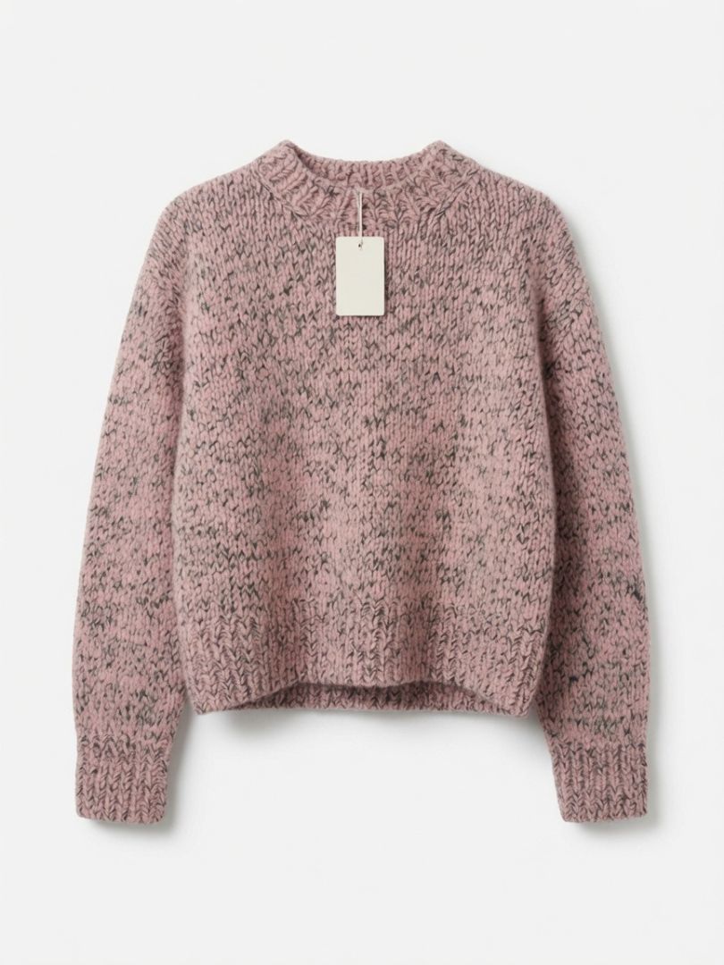 MCQ wool blend pink and grey knit turtleneck