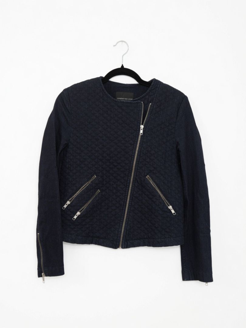 GENERATION LOVE dark blue denim quilted jacket