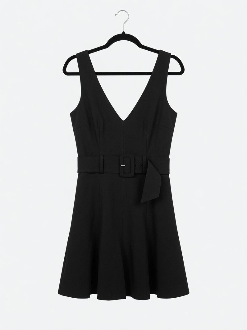 CINQ A SEPT black sleeveless mini dress with belt NWT jordan dress