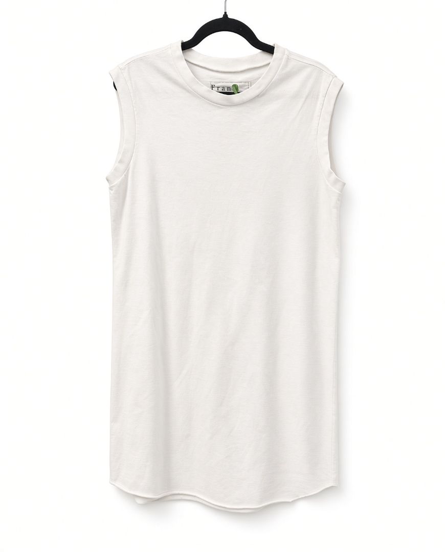 Frank and Eileen White Sleeveless Crew neck dress