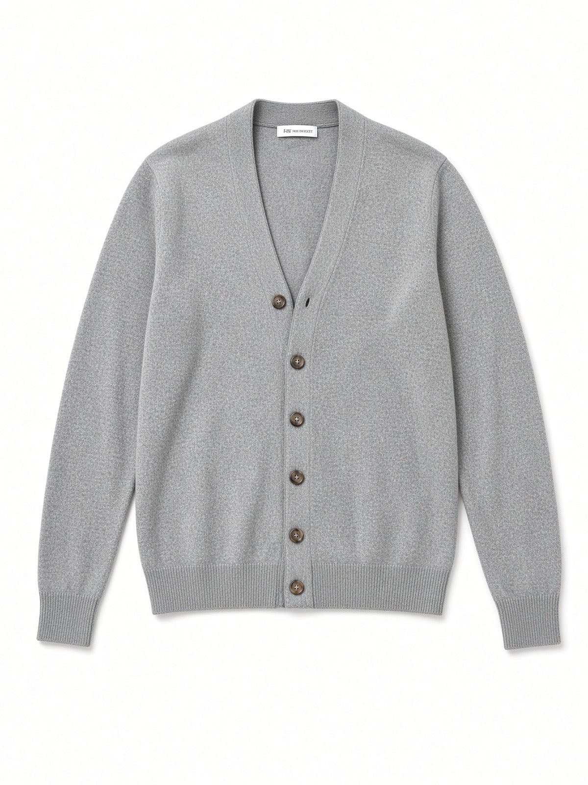 Grey Brunello Cucinelli Brunello Cucinelli Grey Cashmere V-Neck Button Cardigan