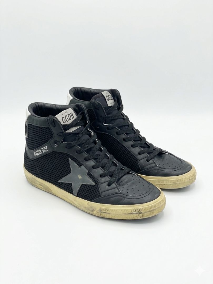 GOLDEN GOOSE black high top sneaker