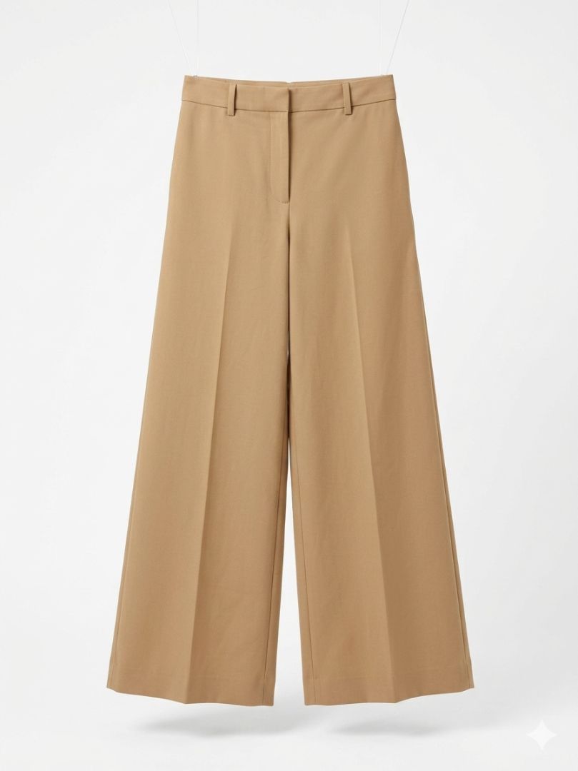 CO camel trouser with insert detail