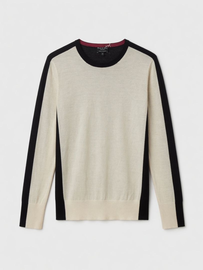 RAG & BONE cashmere longsleeve, cream front black back