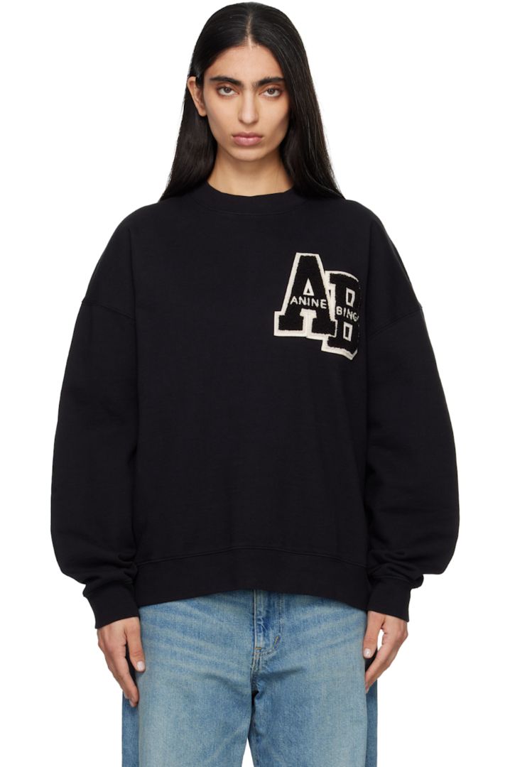 Anine Bing Black AB Black Sweatshirt
