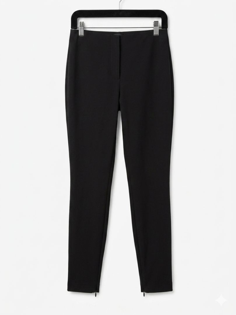 LA PERLA virgin wool black trousers with side zipper