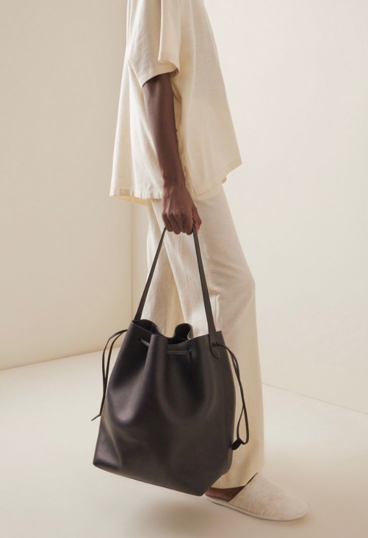 The Row Belvedere Black Bucket Bag