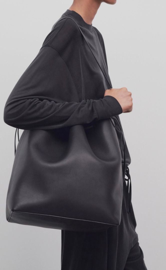 The Row Belvedere Black Bucket Bag