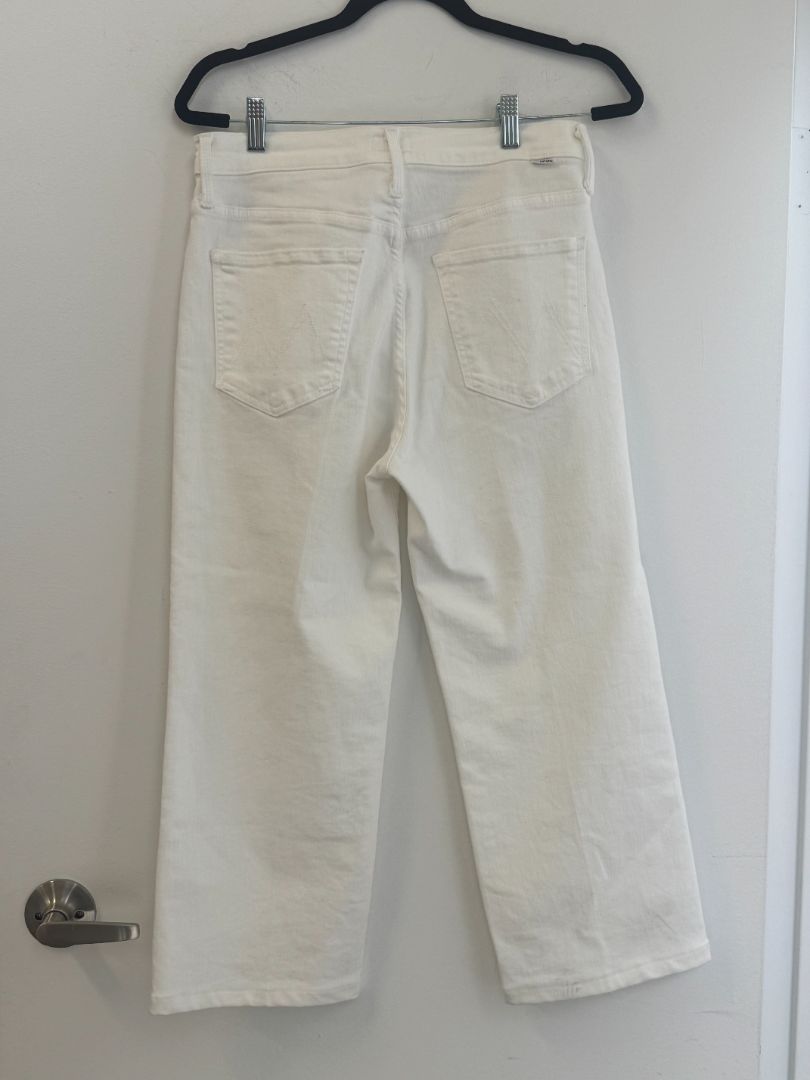 Mother The Rambler Zip Ankle Jeans in White