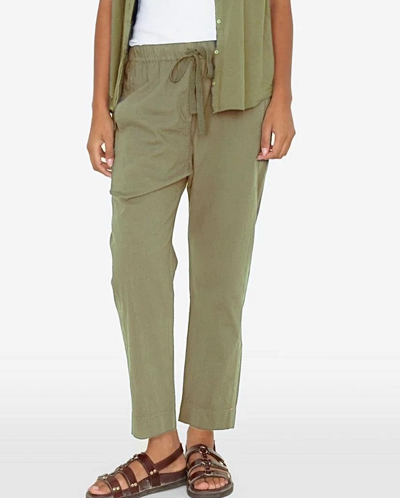 Xirena Sage Green Drawstring Pull On Pants