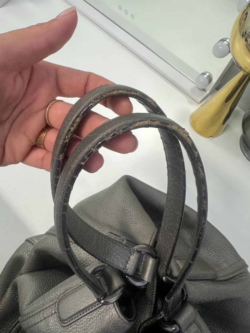 Gucci Silver Pebbled Leather Soho Hobo Bag