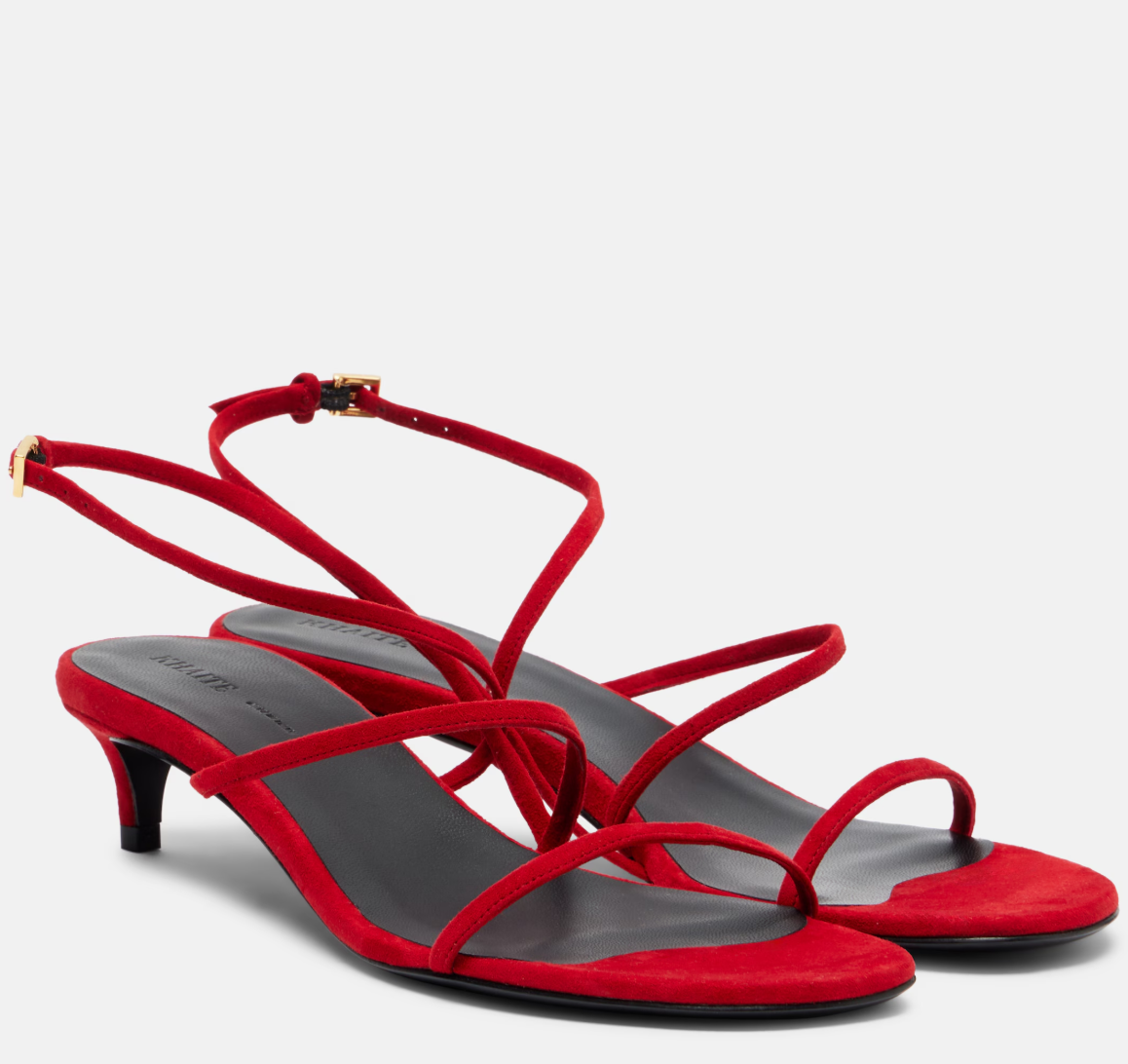 Khaite  Loop 35 suede sandals