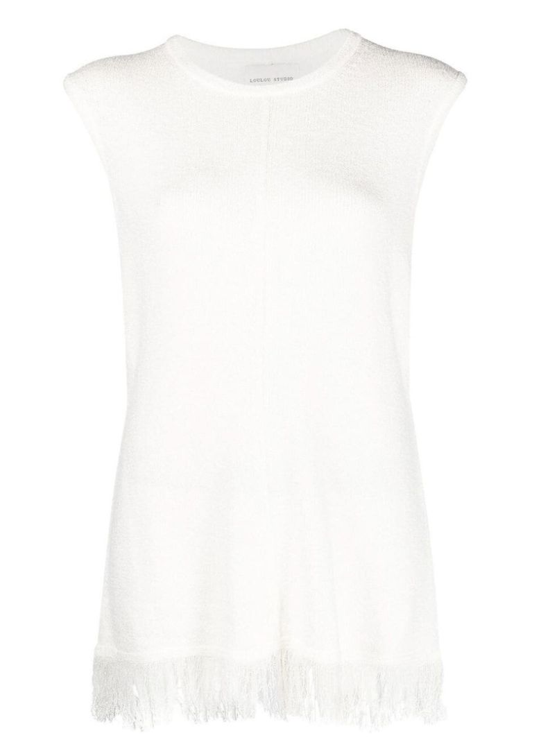 Loulou Studio Fringes cotton top