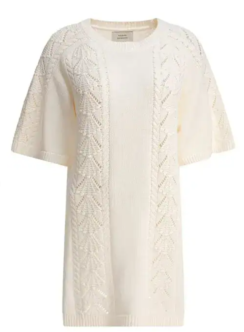 LOULOU DE SAISON   loulou de saison  crew neck short sleeve knit dress
